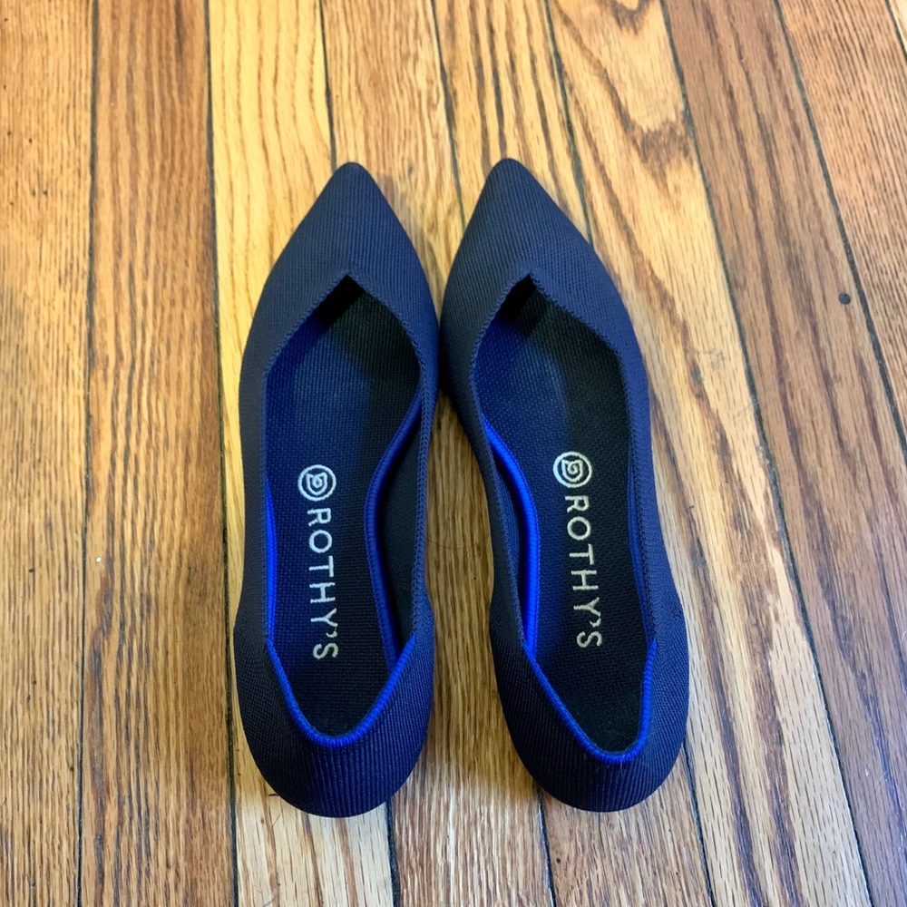Rothy’s Maritime Navy Pointed Toe Flat
